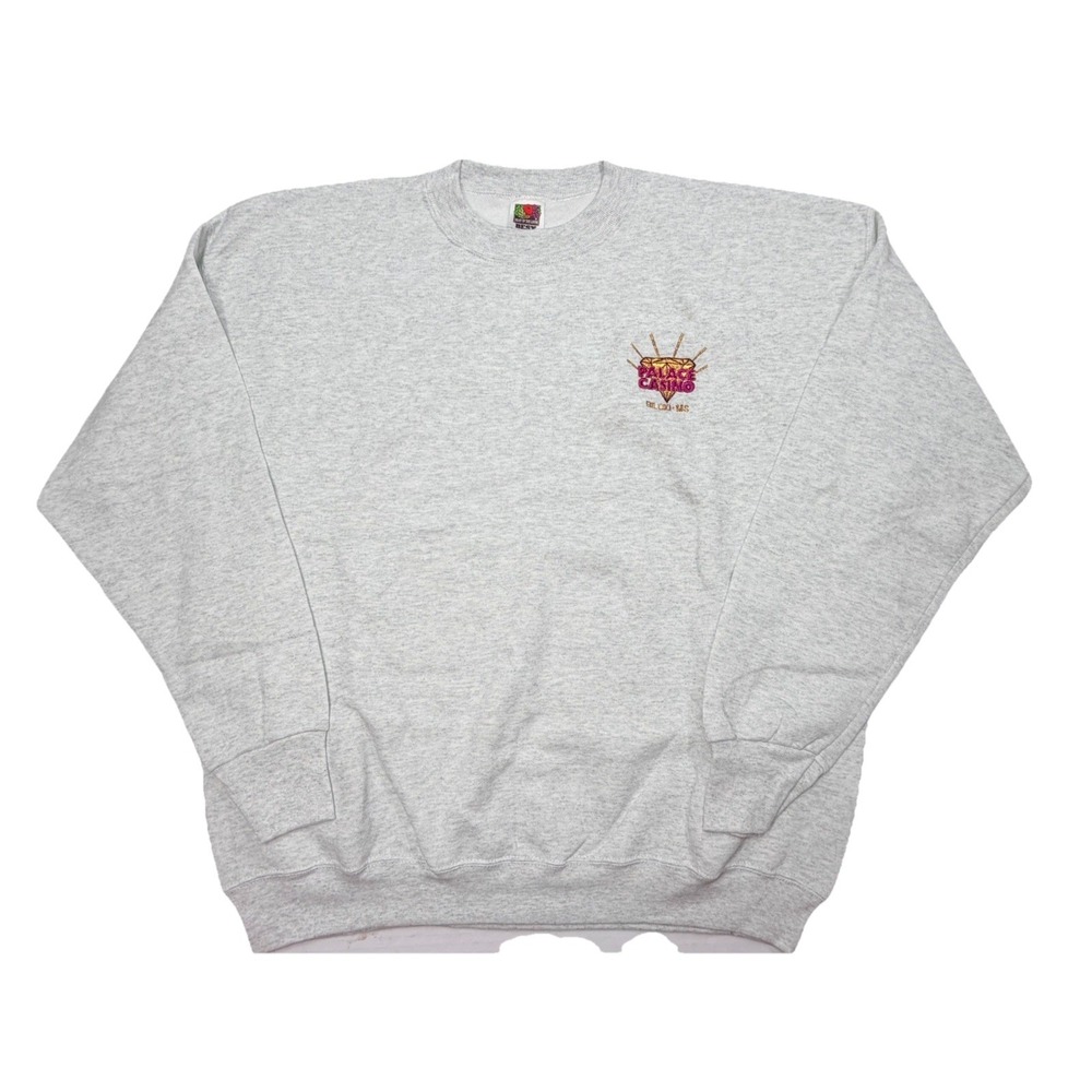 Y2K Vintage Palace Casino Biloxi MS‎ Sweatshirt XL Gray Embroidered Deadstock